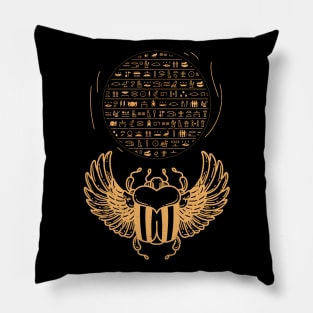 Egyptian Hieroglyphics beetle / Pyramids gift / Egypt History / Egypt lover / archeologist anthropology gift Egyptian Ancient design Pillow