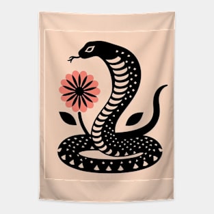 Cobra Snake and flower Tapestry