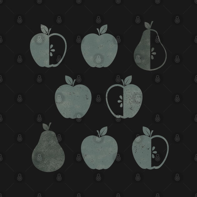 Distressed Apples and Pears in Weathered Grey by latheandquill