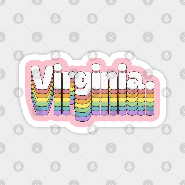 Virginia // Retro Typography Design Magnet by DankFutura