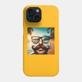 Mustache on a Beach Vacation Phone Case