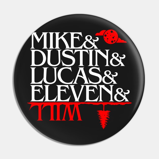 Stranger Things Upside Down Characters Pin by BedRockDesign