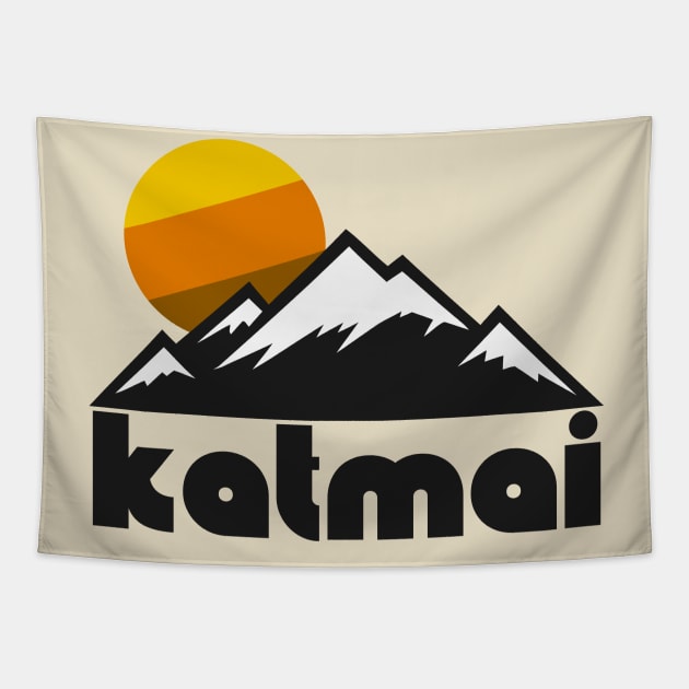 Retro Katmai ))(( Tourist Souvenir National Park Design Tapestry by darklordpug