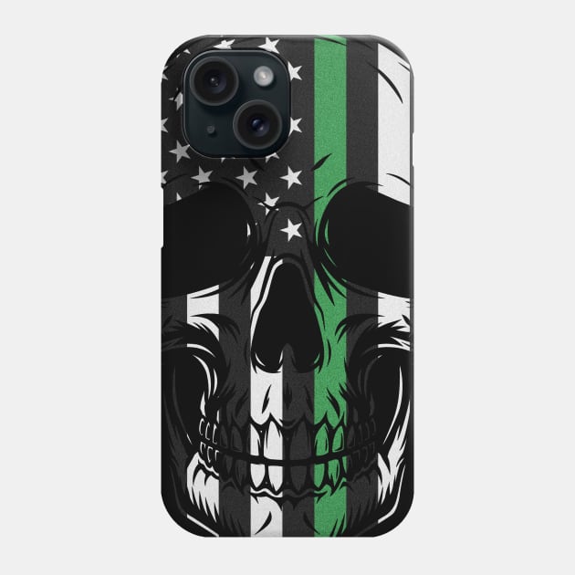 Border Patrol Military Thin Green Line Phone Case by Zone32