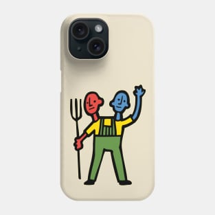 2-Headed Farmer Color! Phone Case