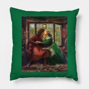 Paolo and Francesca - Dante Gabriel Rossetti Pillow