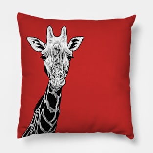 Giraffe - ink illustration Pillow