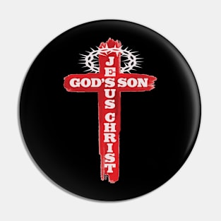Christian Cross - Crown of Thorns - Jesus Christ - God's Son Pin