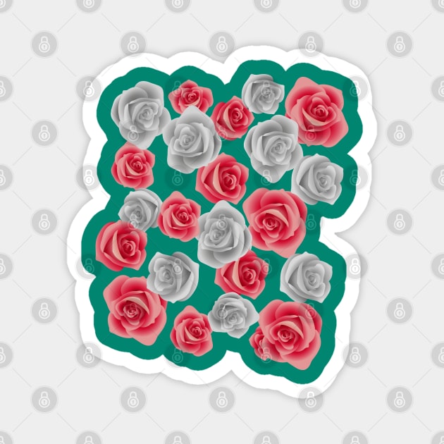 Rose Garden Gray Magnet by Jirka Svetlik