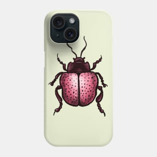 Pink Beetle With Dots Insect Art Phone Case