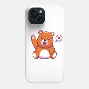Cute Bear Waving Hand Cartoon Phone Case