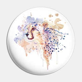 Cheetah Watercolor Portrait Pin