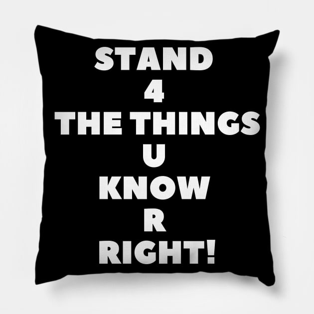 Stand 4 The Things U Know R Right! Pillow by Onallim