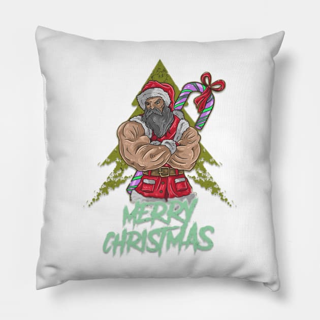 Santa claus big muscle Pillow by GAGO5