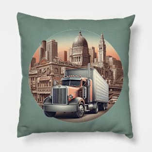 Semi Truck Pillow