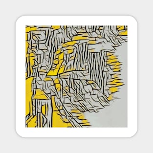 Yellow ans grey abstract Magnet