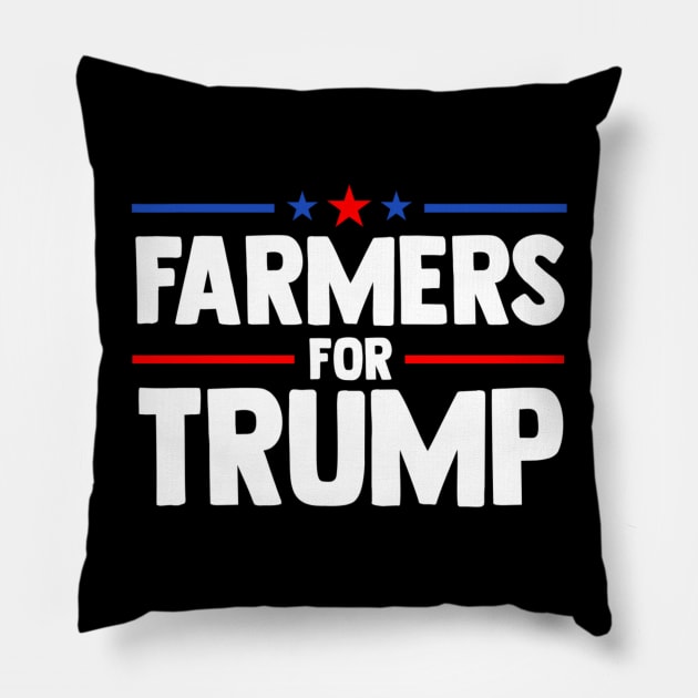 Farmers for Trump 2024 American Election Pro Trump Farmers Pillow by Emily Ava 1