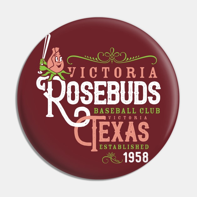 Victoria Rosebuds Baseball Pin by MindsparkCreative