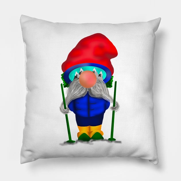 Downhill Gnome Pillow by skrbly