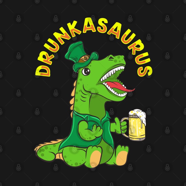 St Patricks Day Drunkasaurus T Rex Beer by E