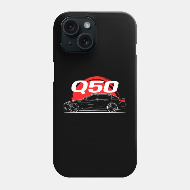 JDM Q50 Sedan Phone Case by GoldenTuners