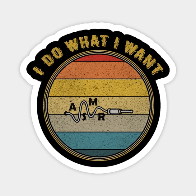 I Do What I Want Asmr Ear Jack Distressed Magnet by divawaddle