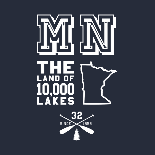 Minnesota MN Land of 10,000 Lakes by 2891 Design