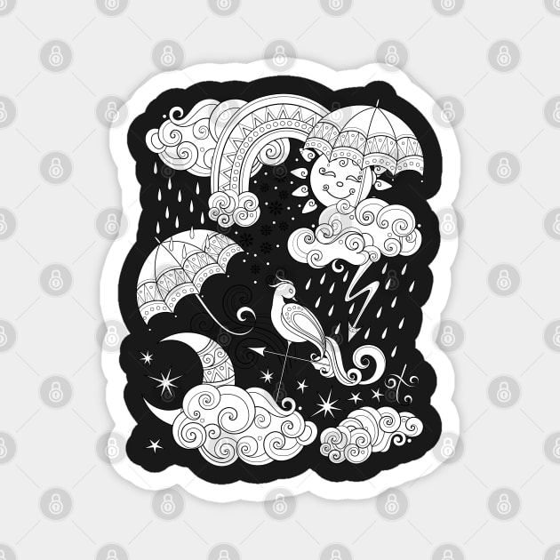 Noncolored Fairytale Weather Forecast Print Magnet by lissantee