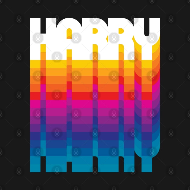 Retro Harry Proud Name Personalized Gift Rainbow Style by Time Travel Style