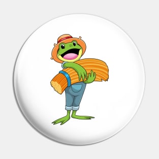 Frog as Farmer with Straw Pin