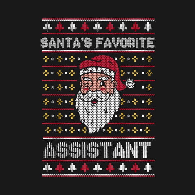 Santa's Favorite Assistant // Funny Ugly Christmas Sweater // Assistant Holiday Xmas by Now Boarding