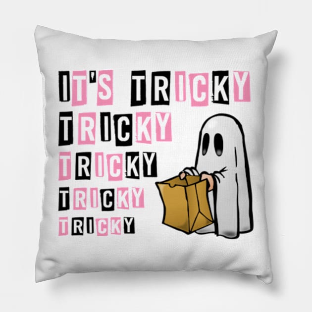 It's Tricky Halloween Funny Ghost Pillow by JanaeLarson