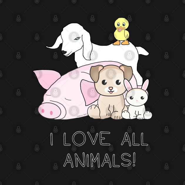 Discover I love ALL animals - Animals Lover - T-Shirt