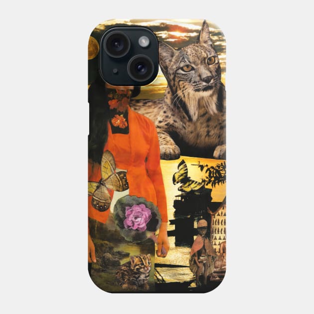 Lynx Cat Asian Culture Shaman Sunset Beach Phone Case by seruniartworks