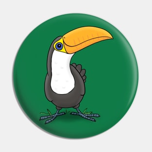 Cute baby toucan tropical bird cartoon Pin