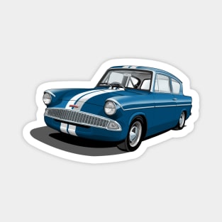 Ford Anglia in blue Magnet