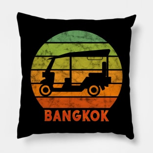 Bangkok Tuk Tuk On A Rainbow Of Colors Pillow