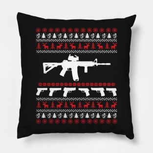 AR 15 Guns Ugly Christmas Model Pillow