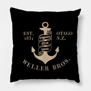 Weller Bros: Wellerman sea shanty logo (parchment look) Pillow