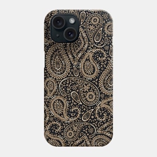 Pretty Gold Bohemian Art Paisley Gradient Beige and Brown Design. Phone Case