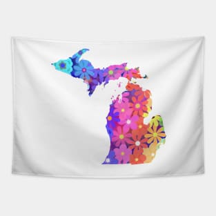 Michigan Rainbow Large Flowers | Pride | Cherie's Art(c)2021 Tapestry