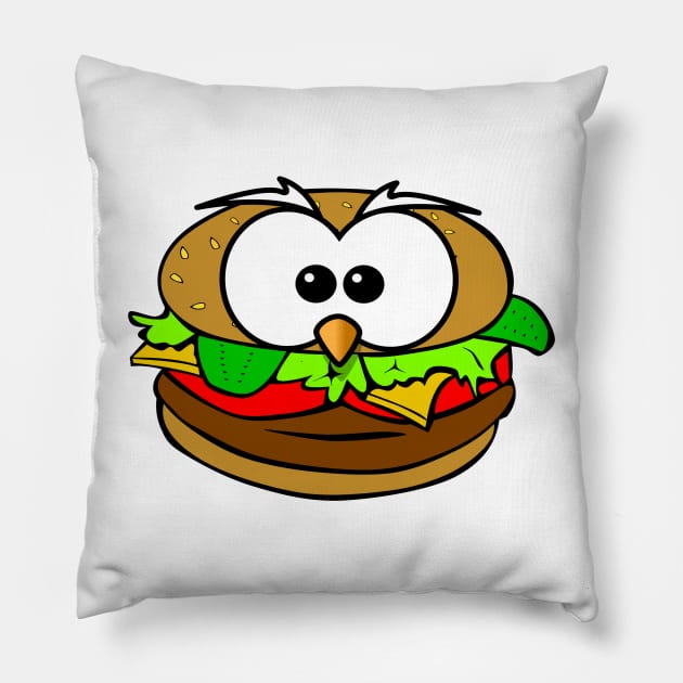 A good penguin burger Pillow by Eikia