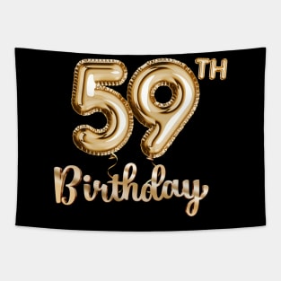 59th Birthday Gifts - Party Balloons Gold Tapestry