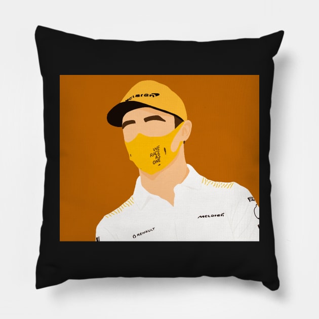 Lando Norris for McLaren at the 2020 Sakhir Grand Prix Pillow by royaldutchness