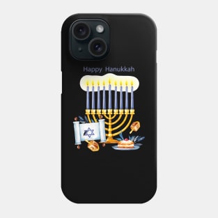 Happy Hanukkah Watercolor Phone Case