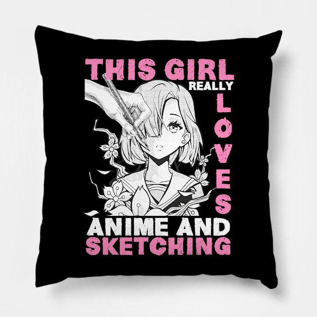 This Girl Really Loves Anime & Sketching Otaku Pillow by TheTeeBee