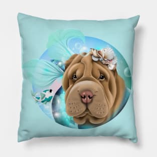 Mermaid Shar Pei Pillow