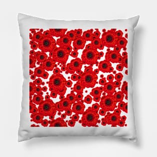 Poppies clear background Pillow