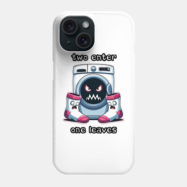 Socks Scared of the Washing Machine Phone Case by Gazpakio