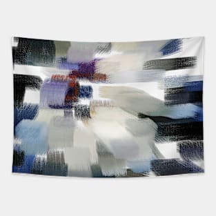 Abstract White And Grey Flower Tapestry